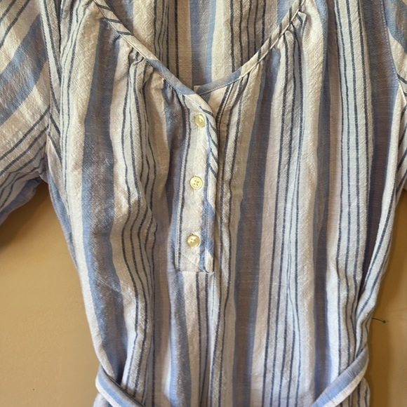 Free Assembly Blue and White Striped Dress with Belt, Size M - Picture 4 of 6